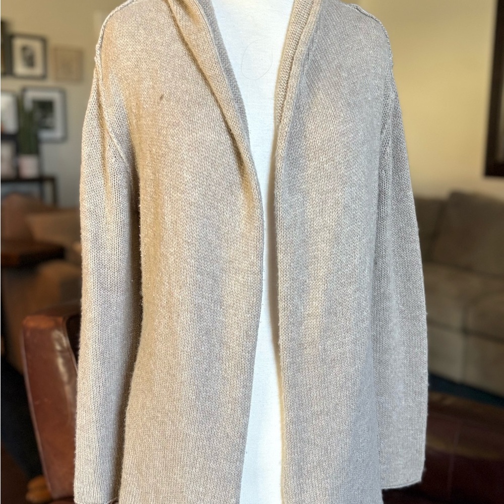 Cozy Beige Open Front 100% Cashmere Cardigan